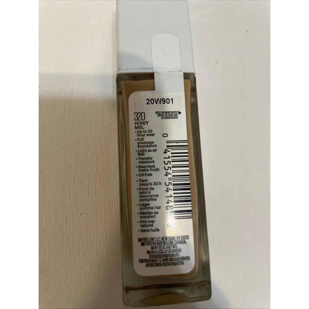 Lot Of 2 Maybelline Super Stay‎ Active Wear 30H Foundation 320 Honey Miel